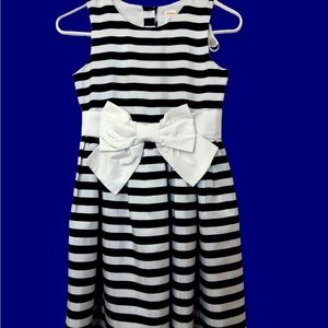 Gymboree Navy & White Striped Dress with Bow Size 10